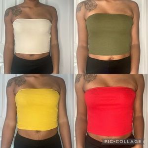 SET OF 4 colored tube tops